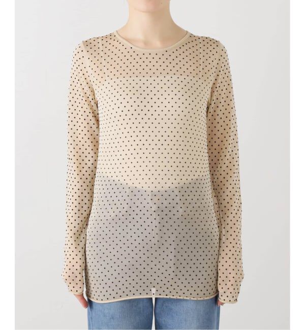 IENA「《追加3》フロッキードット シアー プルオーバー」|ニット・セーター|