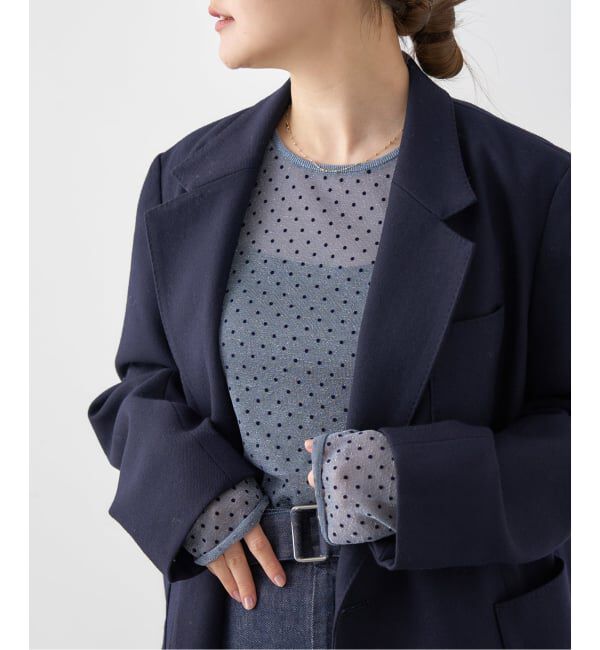 IENA「《追加3》フロッキードット シアー プルオーバー」|ニット・セーター|