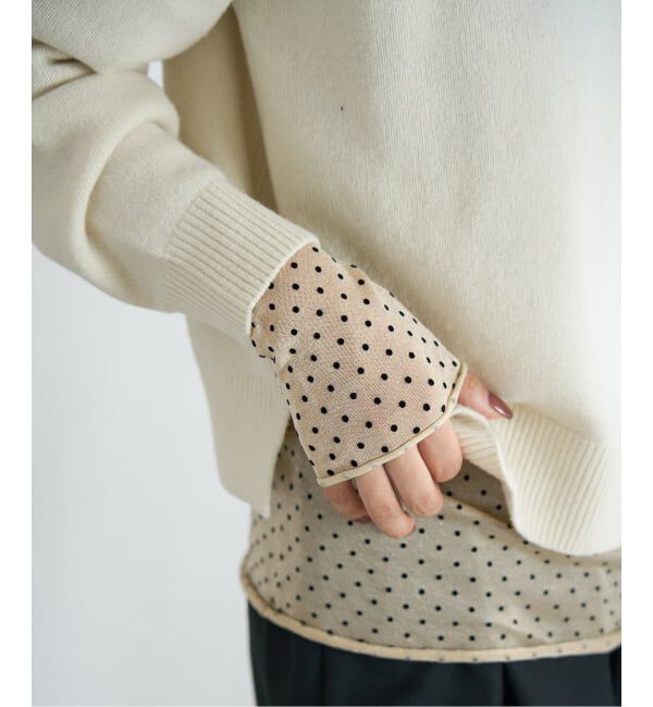 IENA「《追加3》フロッキードット シアー プルオーバー」|ニット・セーター|