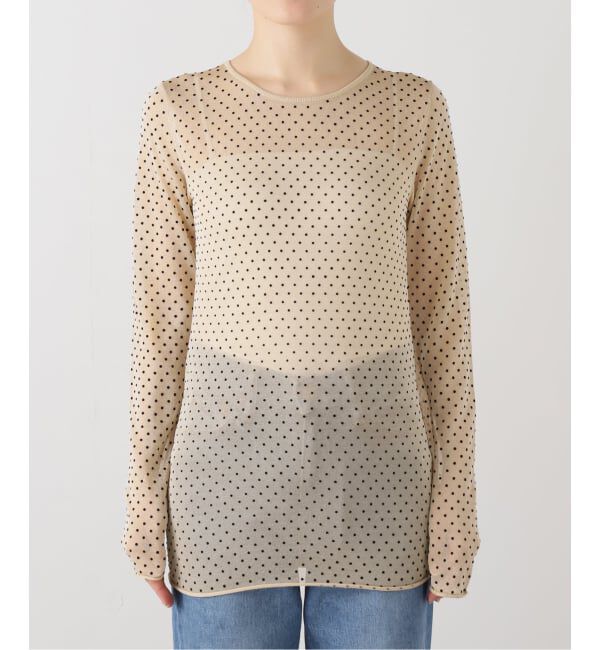 IENA「《追加3》フロッキードット シアー プルオーバー」|ニット・セーター|