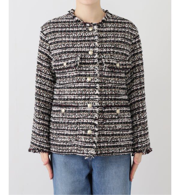 IENA「LESAGEツイードジャケット」|ノーカラージャケット|
