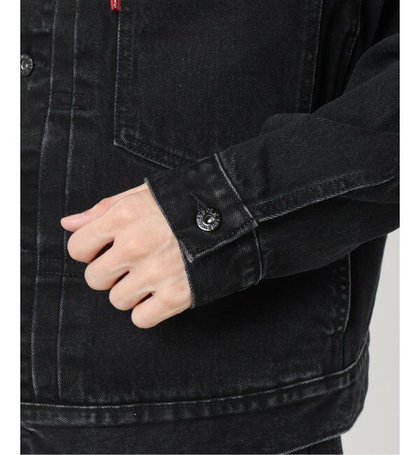 EDIFICE「《再入荷》Levi&rsquo;s(リーバイス) 別注 Type 1 Trucker Jacket BLACK "COLLARLESS"」|デニムジャケット|