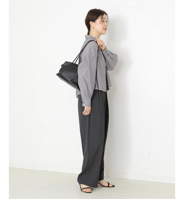 journal standard L'essage「CPムジ/ストライプ刺しゅうショートシャツ」|シャツ・ブラウス|