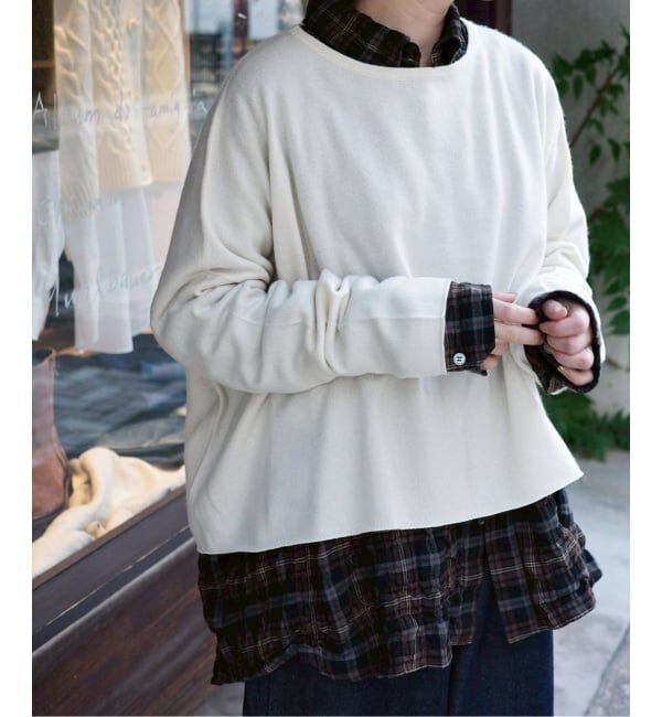 journal standard luxe「カシミヤ ワイドプルオーバー」|ニット・セーター|ホワイト