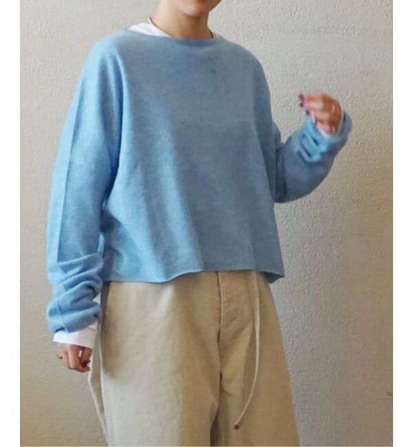journal standard luxe「カシミヤ ワイドプルオーバー」|ニット・セーター|サックスブルー B