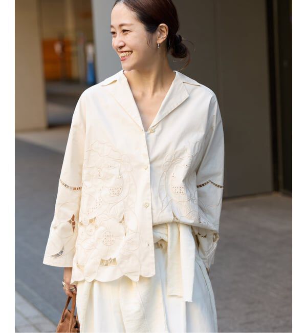 JOURNAL STANDARD「《予約》フラワーエンブロイダリースカラップシャツ」|シャツ・ブラウス|