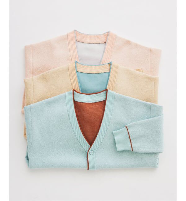 JOURNAL STANDARD relume「《予約》ドライタッチ ブークレ Vネック カーディガン」|カーディガン|