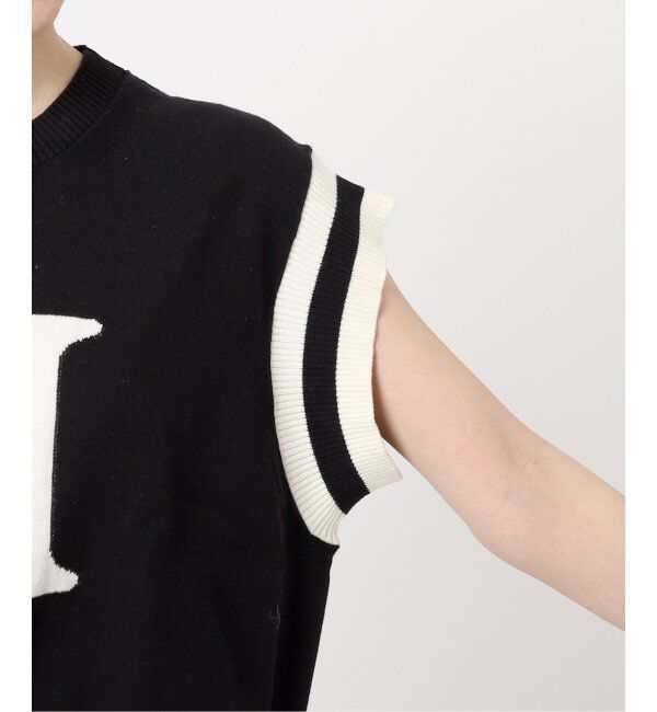 Spick and Span「ロゴジャガード フレンチスリーブニット」|ニット・セーター|