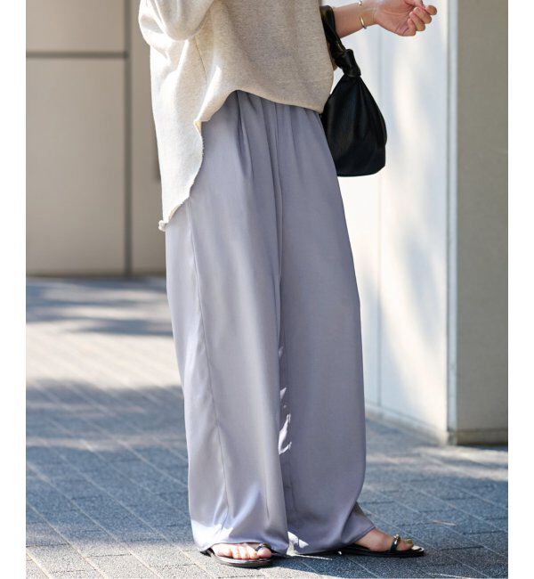 FRAMeWORK「≪追加≫サテンストレッチイージーパンツ2」|その他|ブルー