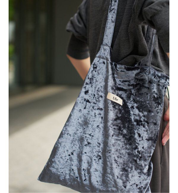 Spick and Span「Uhr/ウーア 別注Velour Tote」|トートバッグ|グレーA