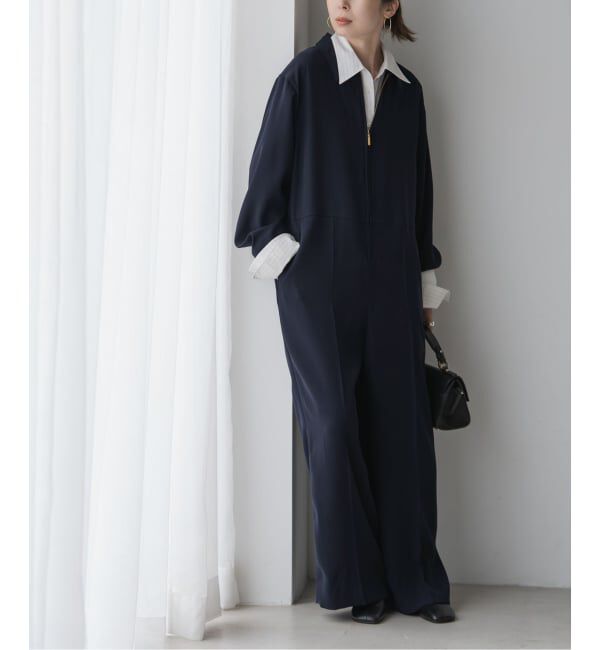 NOBLE「フロントZIPオールインワン」|オールインワン|ネイビー