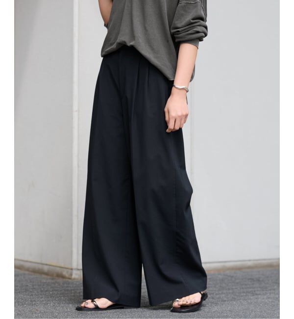 FRAMeWORK「≪追加≫ウォッシャブルTWタックワイドパンツ2」|スラックス|