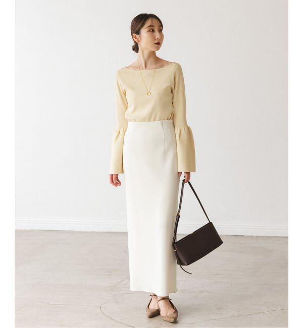 NOBLE「《追加》【洗える】コンフォートジャージーライクタイトスカート8」|スカート|