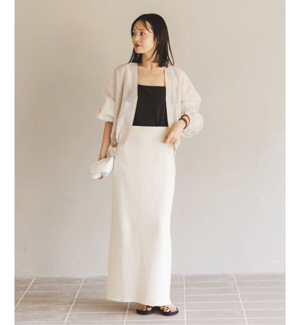 NOBLE「《追加》【洗える】コンフォートジャージーライクタイトスカート8」|スカート|