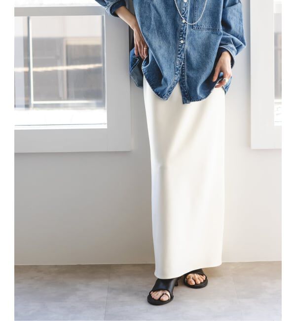 NOBLE「《追加》【洗える】コンフォートジャージーライクタイトスカート8」|スカート|