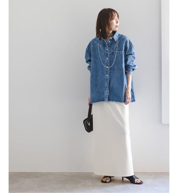 NOBLE「《追加》【洗える】コンフォートジャージーライクタイトスカート8」|スカート|