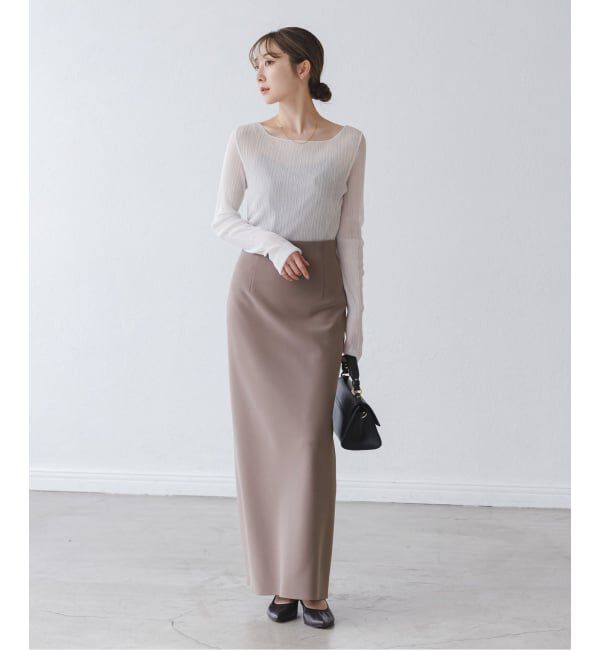 NOBLE「《追加》【洗える】コンフォートジャージーライクタイトスカート8」|スカート|