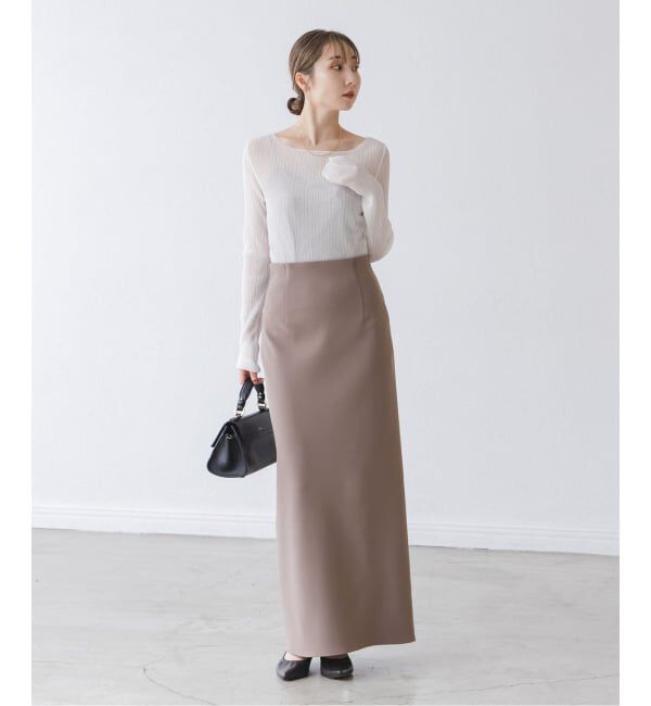 NOBLE「《追加》【洗える】コンフォートジャージーライクタイトスカート8」|スカート|