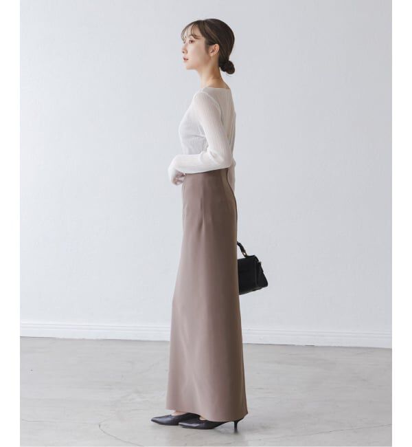 NOBLE「《追加》【洗える】コンフォートジャージーライクタイトスカート8」|スカート|