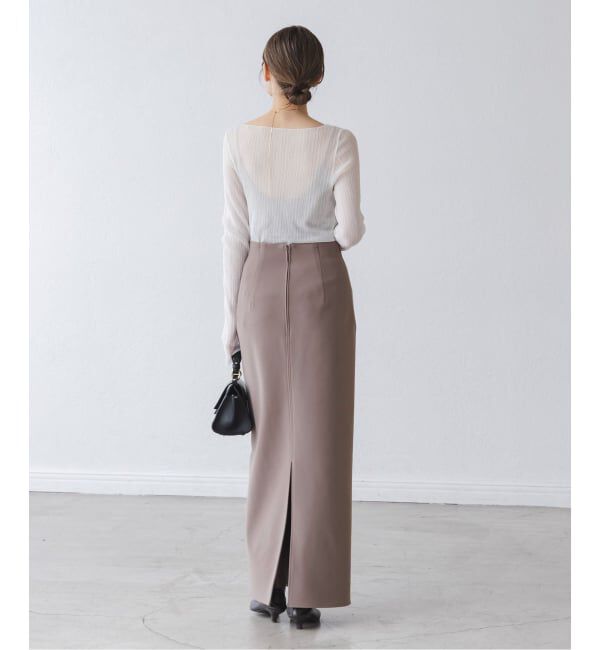 NOBLE「《追加》【洗える】コンフォートジャージーライクタイトスカート8」|スカート|