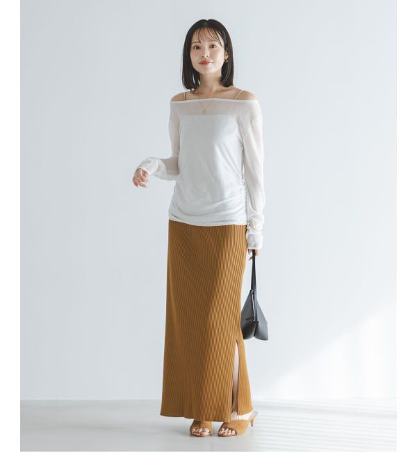 NOBLE「《予約》オフショルドレープニット」|ニット・セーター|