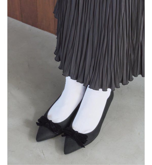  「4.5cmポインテッドダブルリボンパンプス」|パンプス|