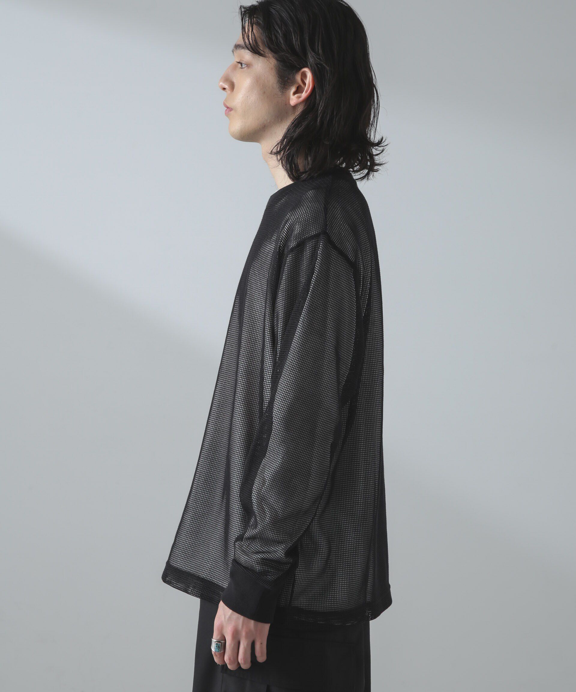 nano･universe「アンサンブルメッシュTシャツ 長袖」|Tシャツ・カットソー|