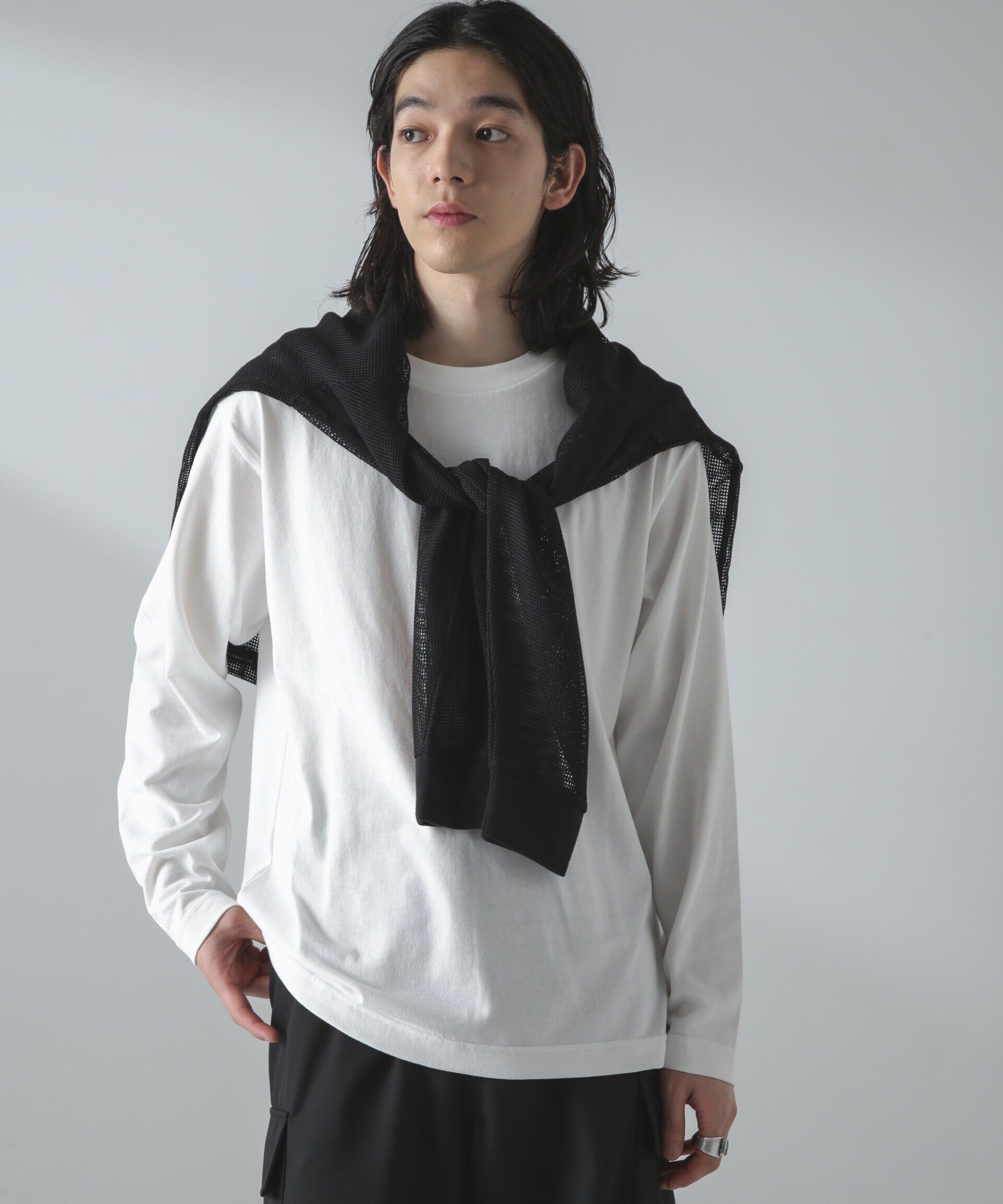 nano･universe「アンサンブルメッシュTシャツ 長袖」|Tシャツ・カットソー|