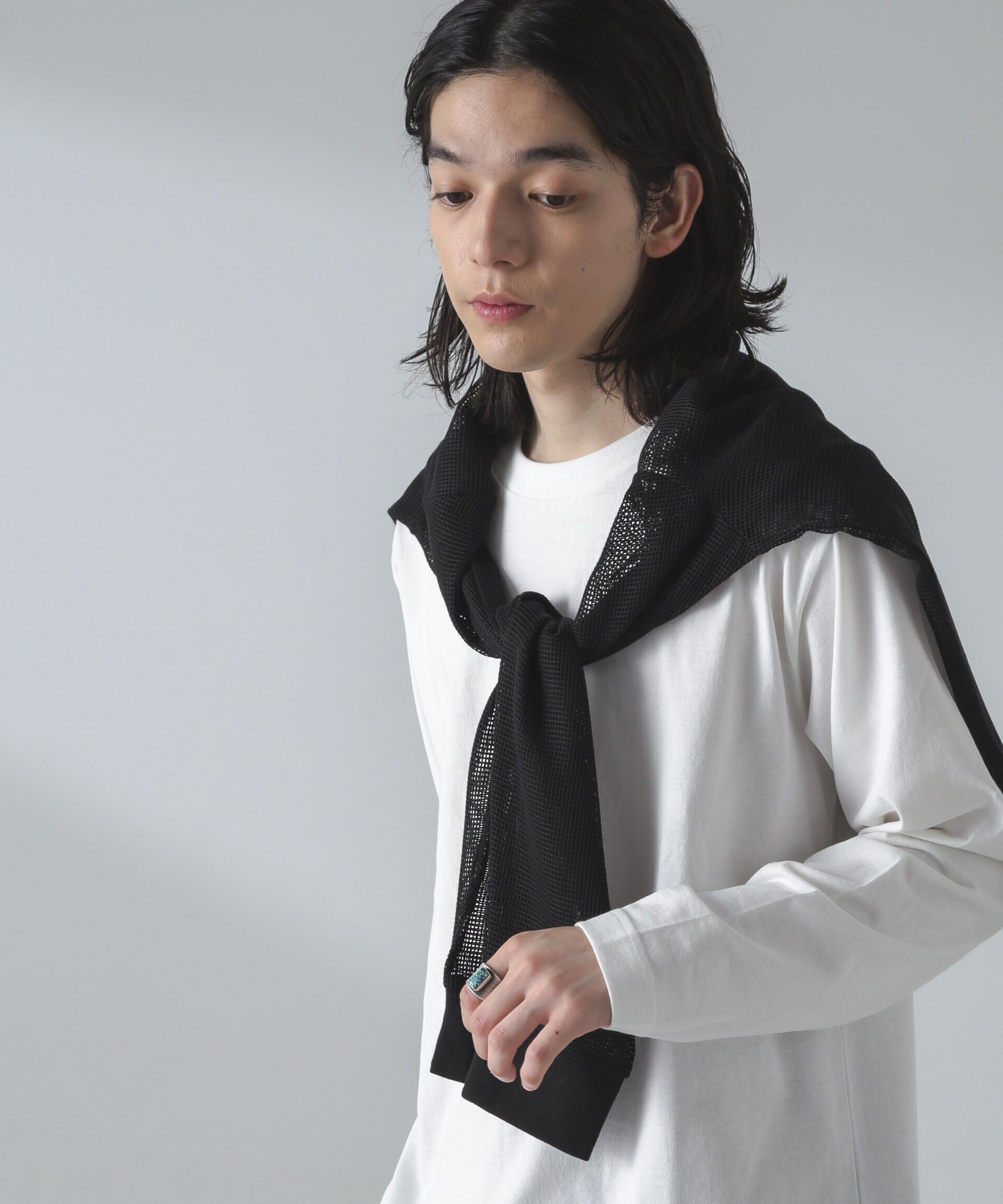 nano･universe「アンサンブルメッシュTシャツ 長袖」|Tシャツ・カットソー|