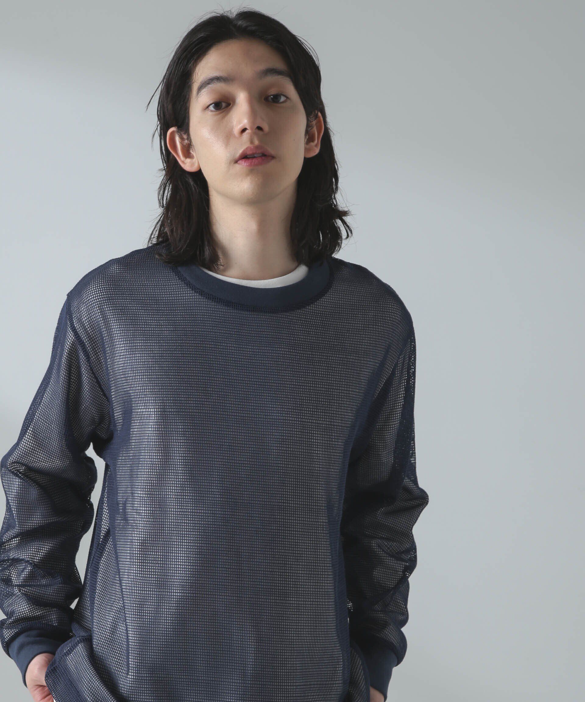 nano･universe「アンサンブルメッシュTシャツ 長袖」|Tシャツ・カットソー|
