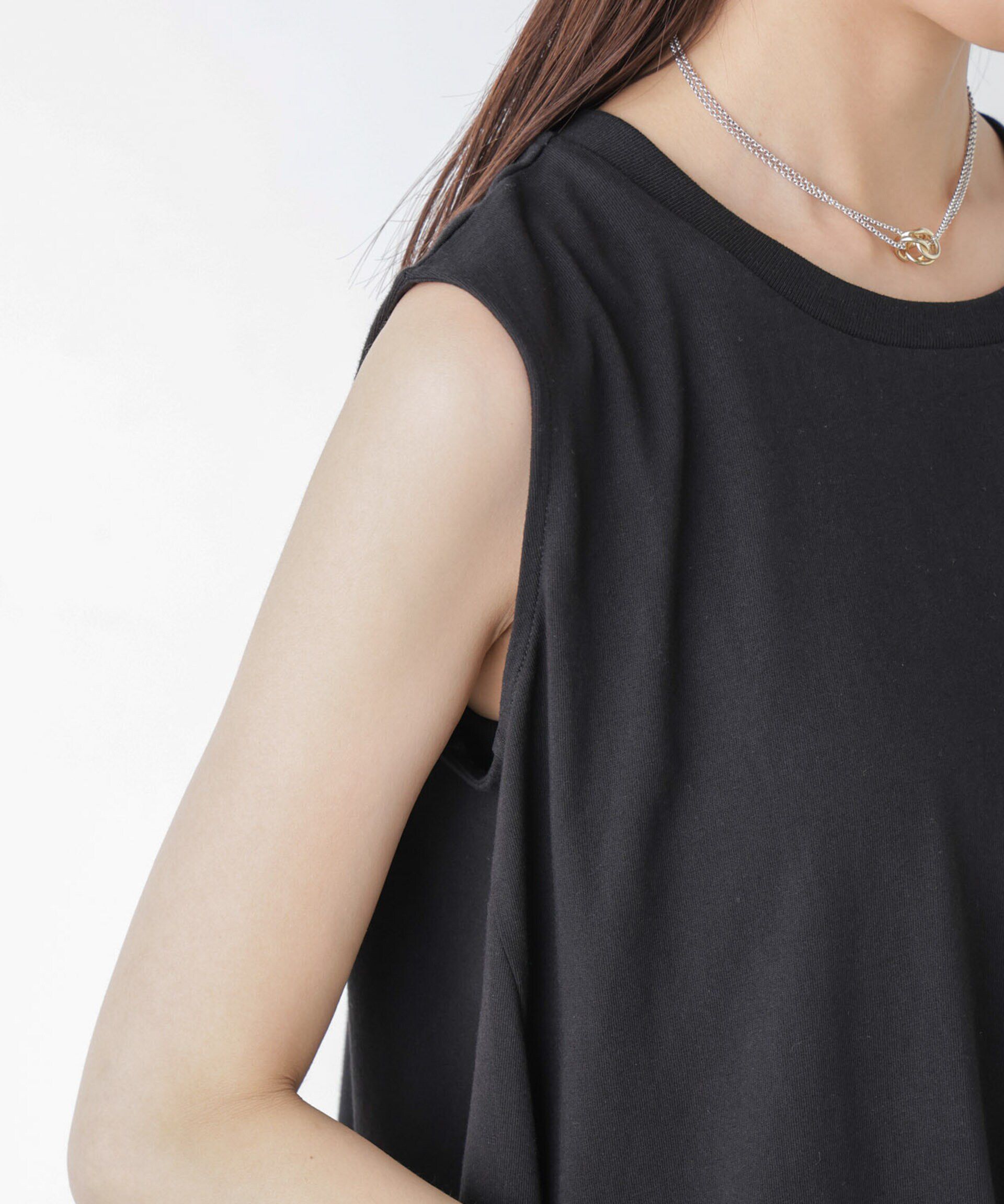 nano･universe「サイドドロストノースリーブカットワンピース」|ワンピース|