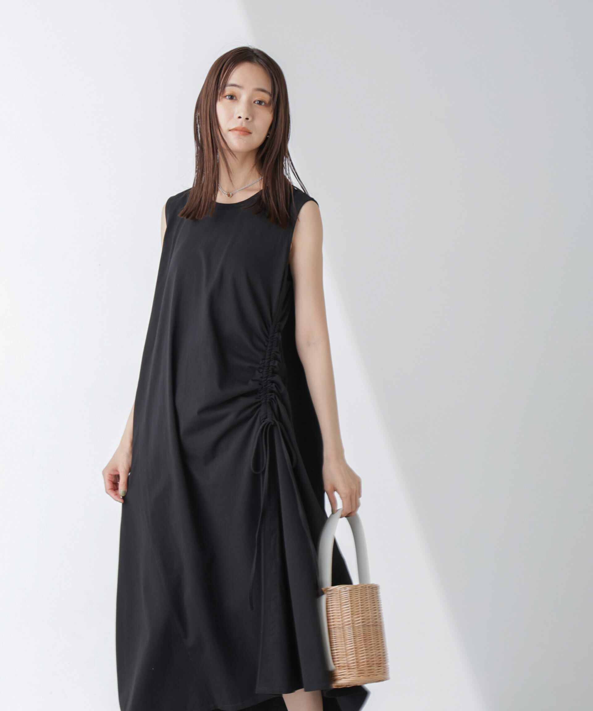 nano･universe「サイドドロストノースリーブカットワンピース」|ワンピース|