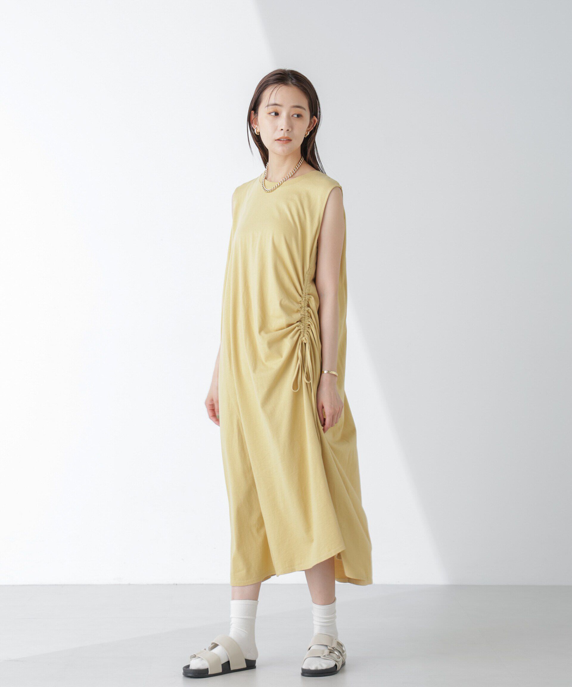 nano･universe「サイドドロストノースリーブカットワンピース」|ワンピース|
