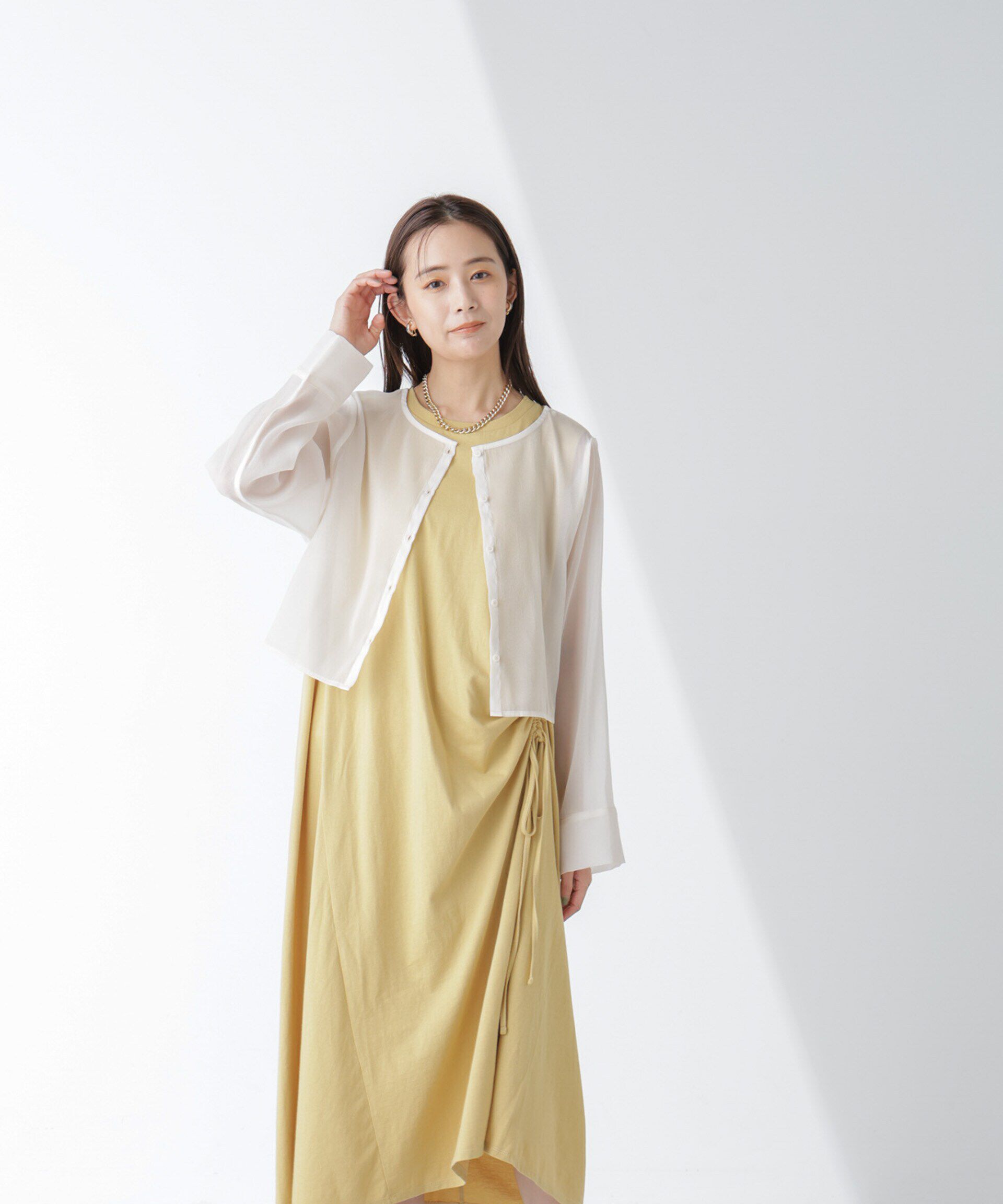 nano･universe「サイドドロストノースリーブカットワンピース」|ワンピース|