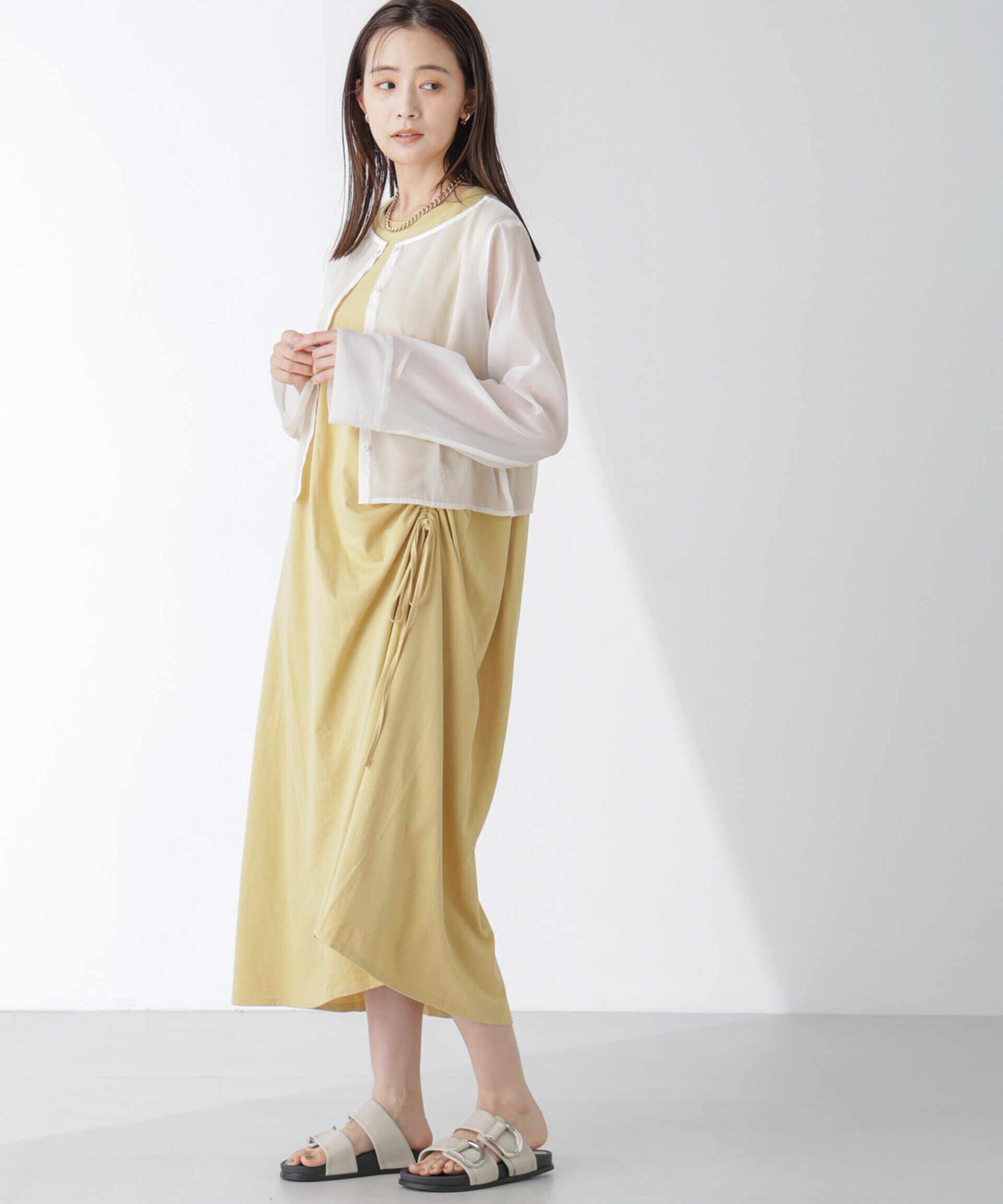 nano･universe「サイドドロストノースリーブカットワンピース」|ワンピース|