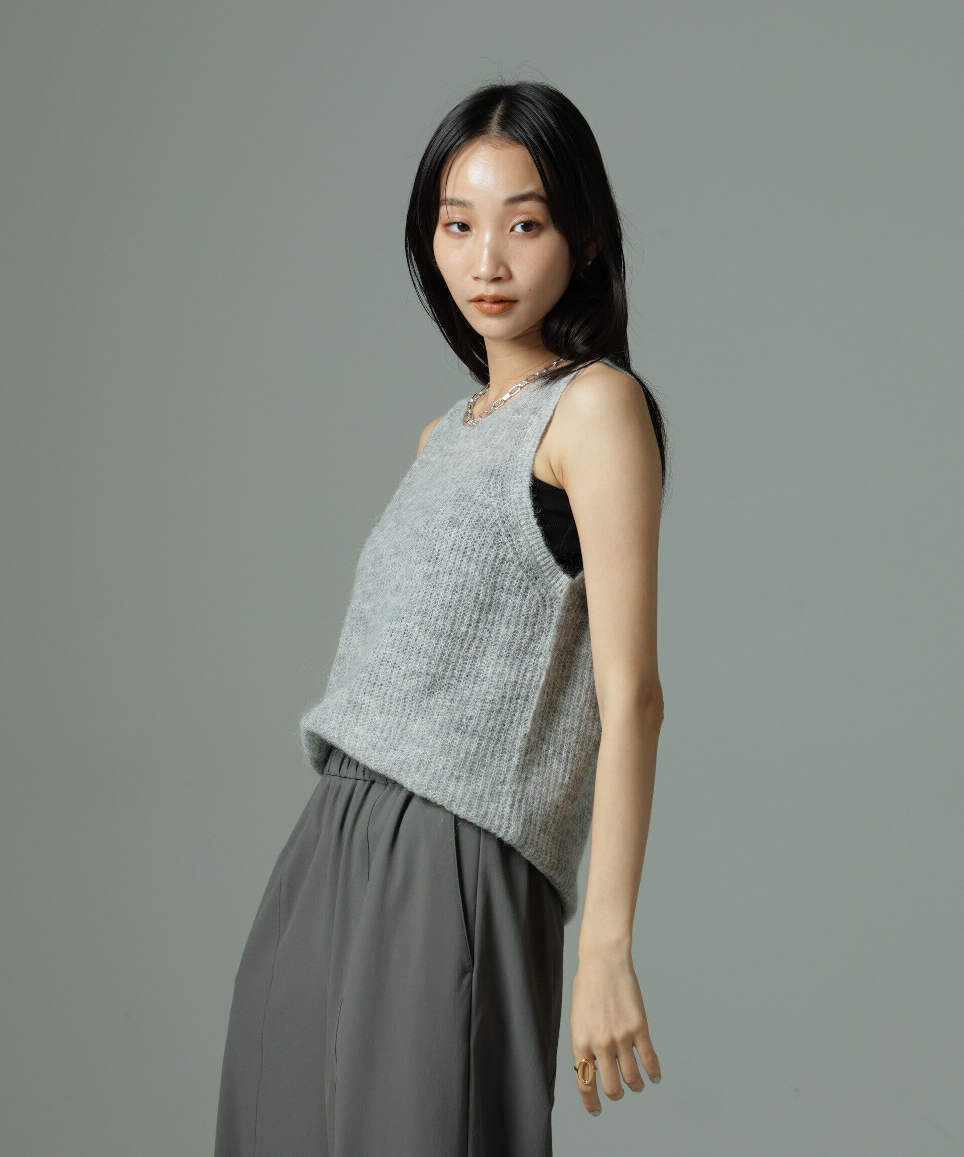 nano･universe「モヘヤ混タンクニットトップス(セットアップ可)」|ニット・セーター|