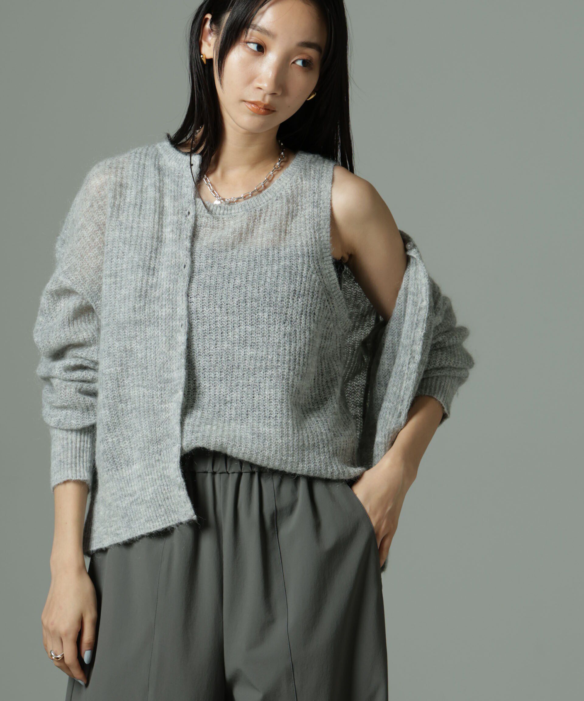 nano･universe「モヘヤ混タンクニットトップス(セットアップ可)」|ニット・セーター|