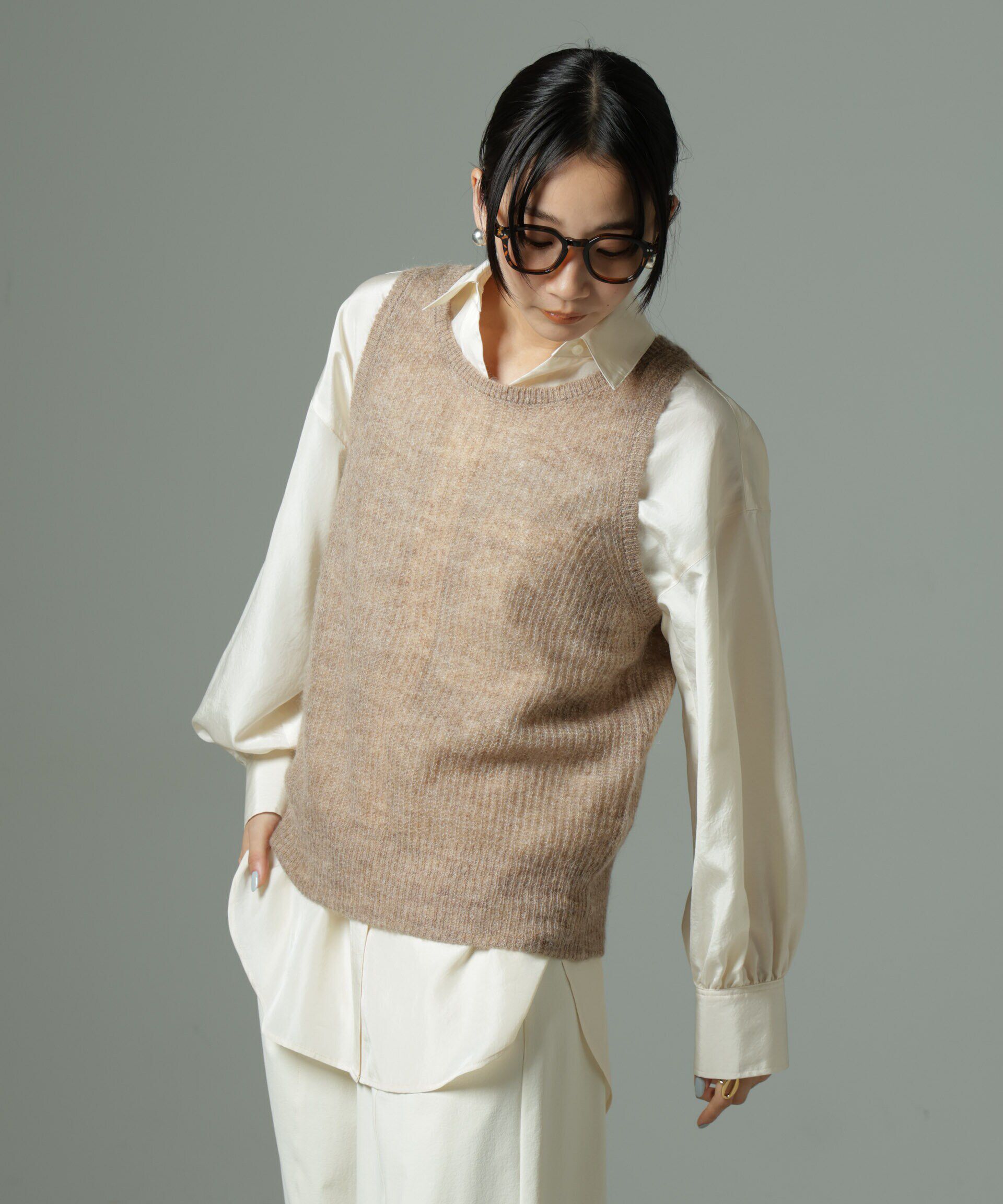 nano･universe「モヘヤ混タンクニットトップス(セットアップ可)」|ニット・セーター|