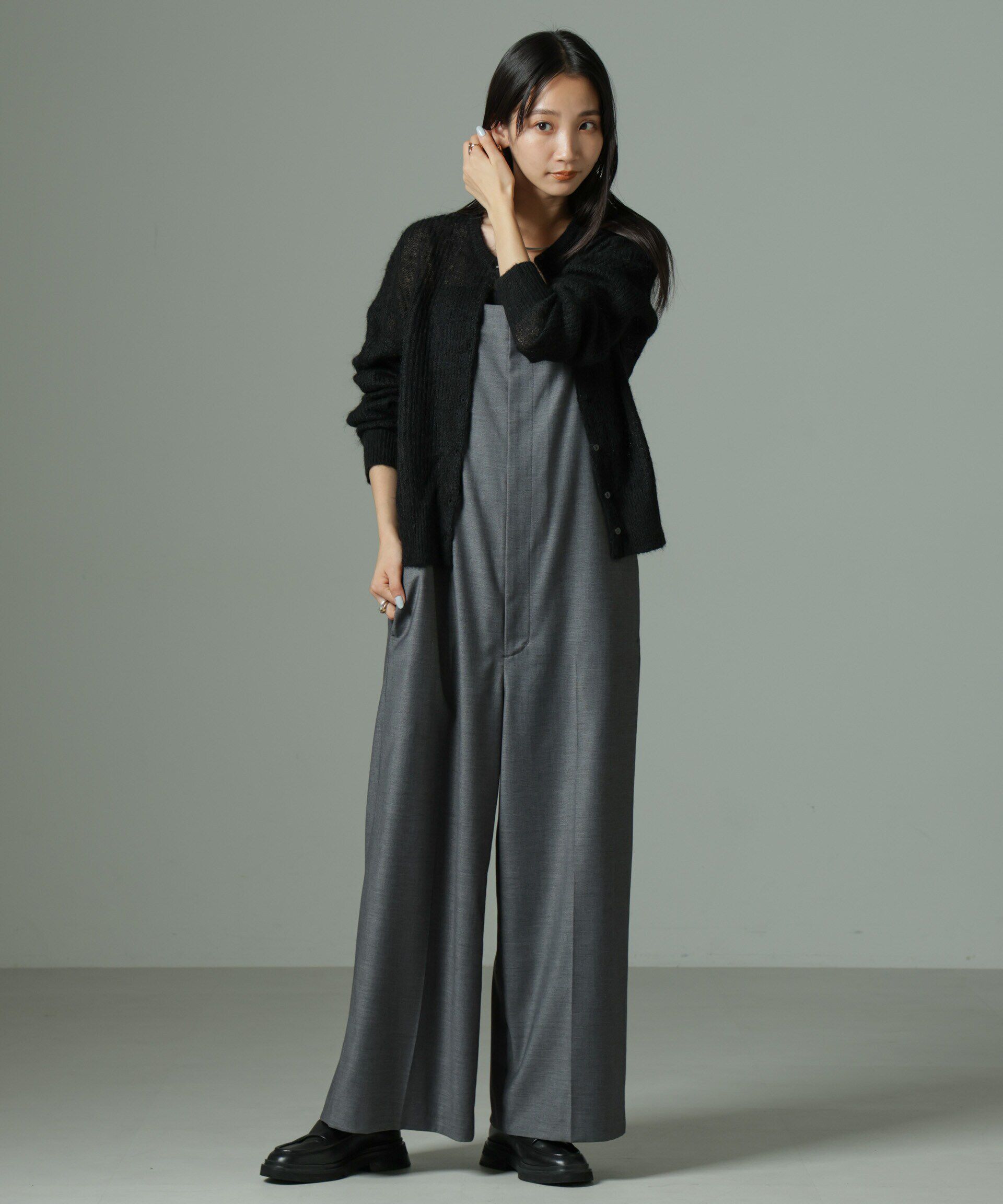 nano･universe「モヘヤ混クルーネックニットカーディガン(セットアップ可)」|ニット・セーター|