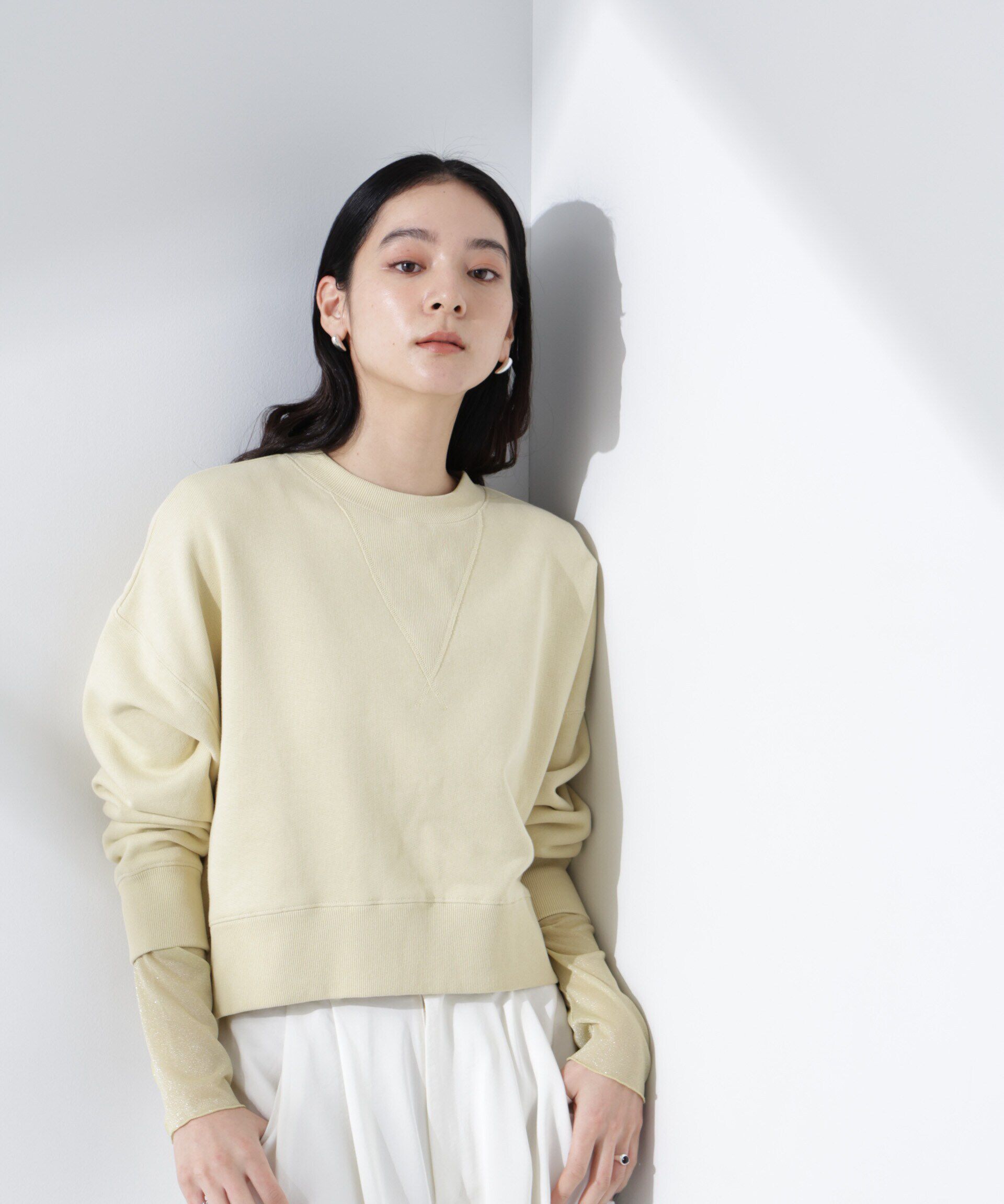 nano･universe「ワイドスリーブスウェットトップス」|Tシャツ・カットソー|イエロー