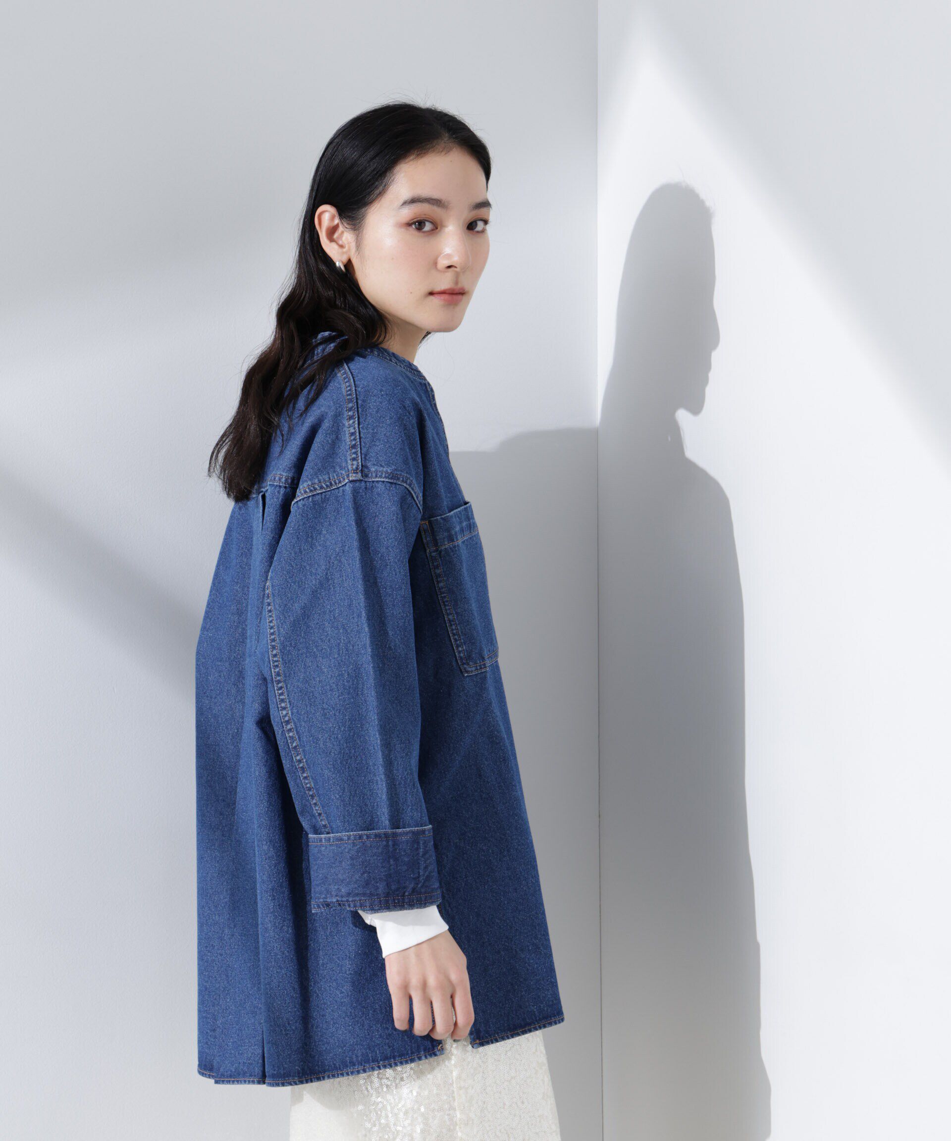 nano･universe「デニムポケットプルオーバー（セットアップ可）」|シャツ・ブラウス|