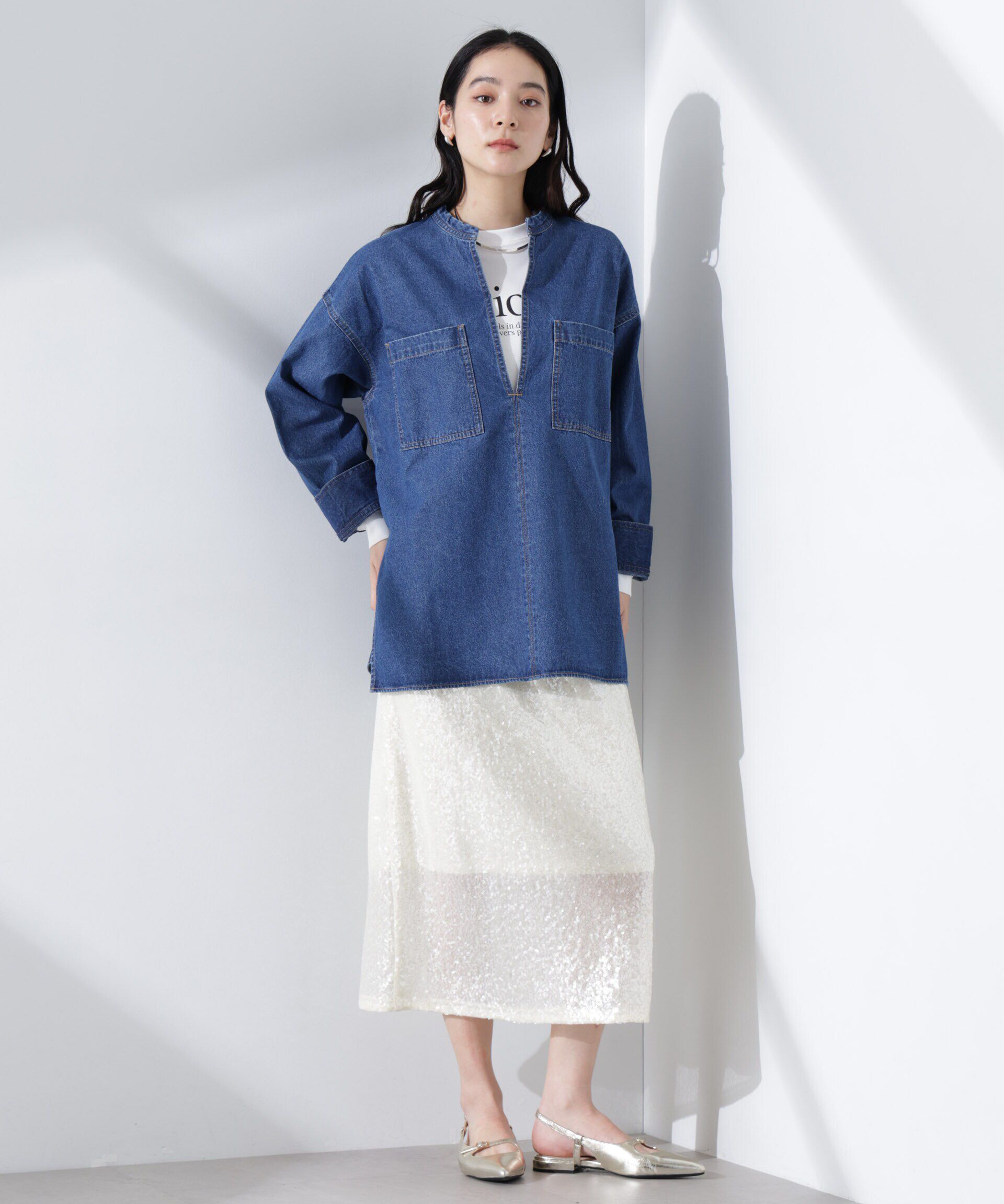 nano･universe「デニムポケットプルオーバー（セットアップ可）」|シャツ・ブラウス|