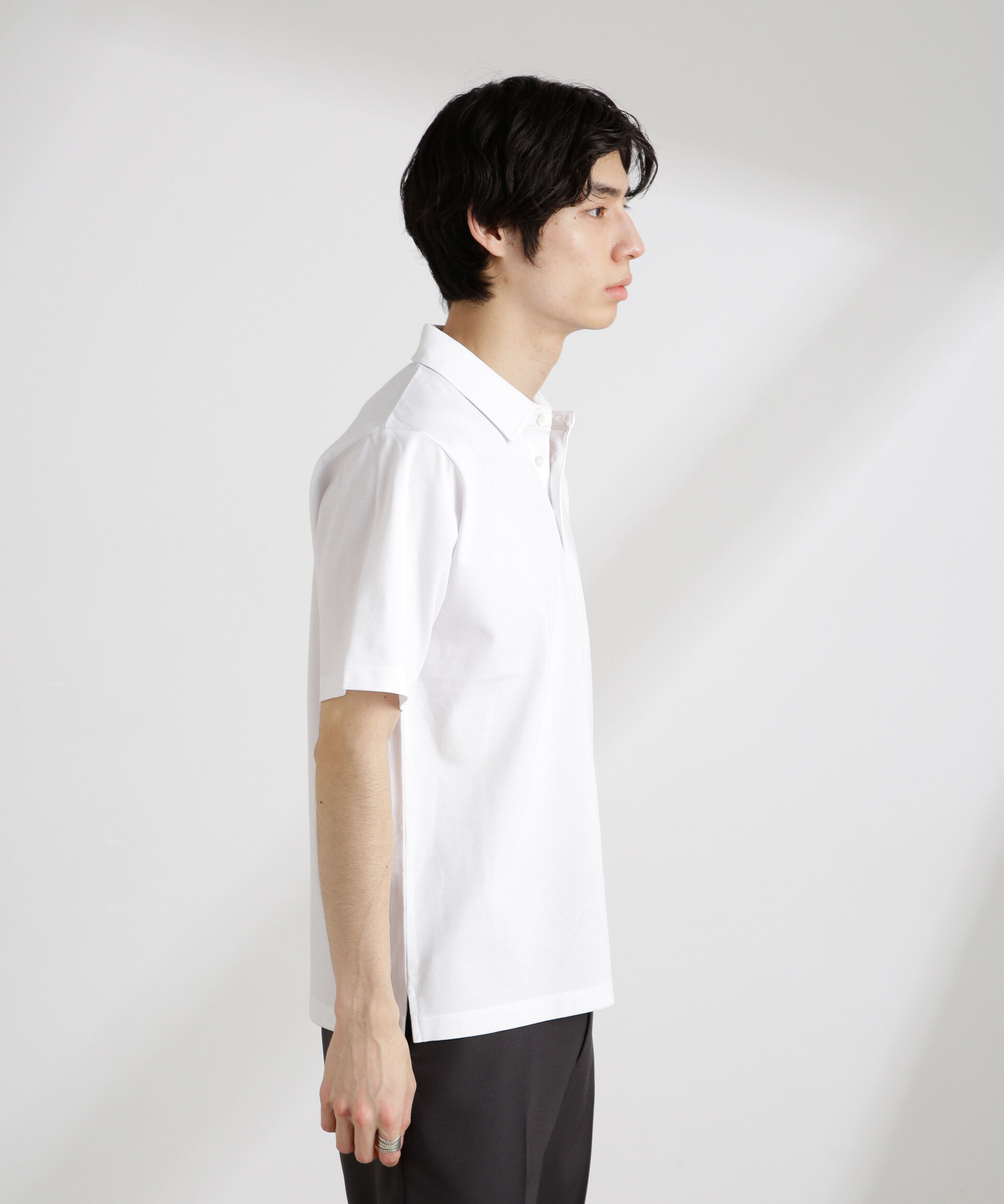 nano･universe「アンチスメル 鹿の子ポロ 半袖」|Tシャツ・カットソー|