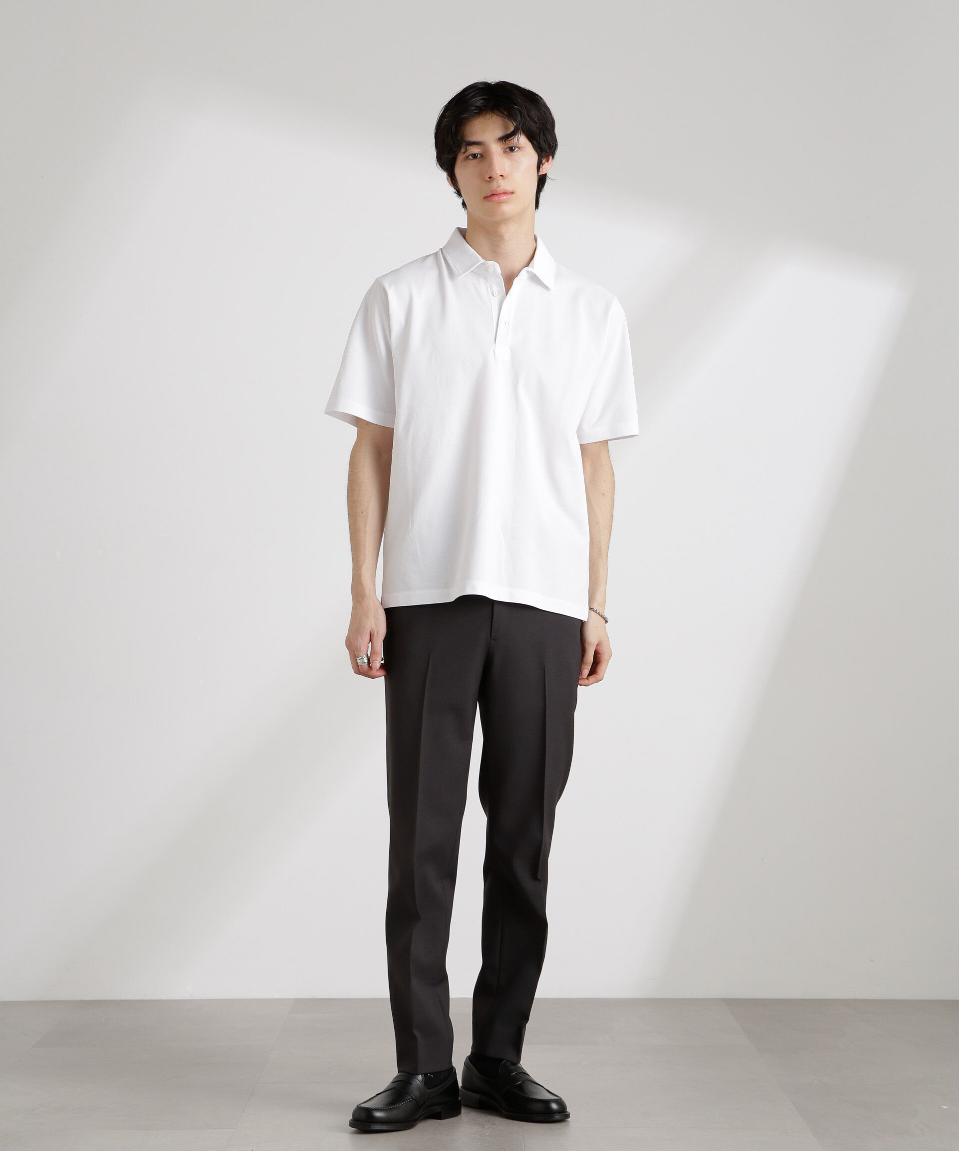 nano･universe「アンチスメル 鹿の子ポロ 半袖」|Tシャツ・カットソー|