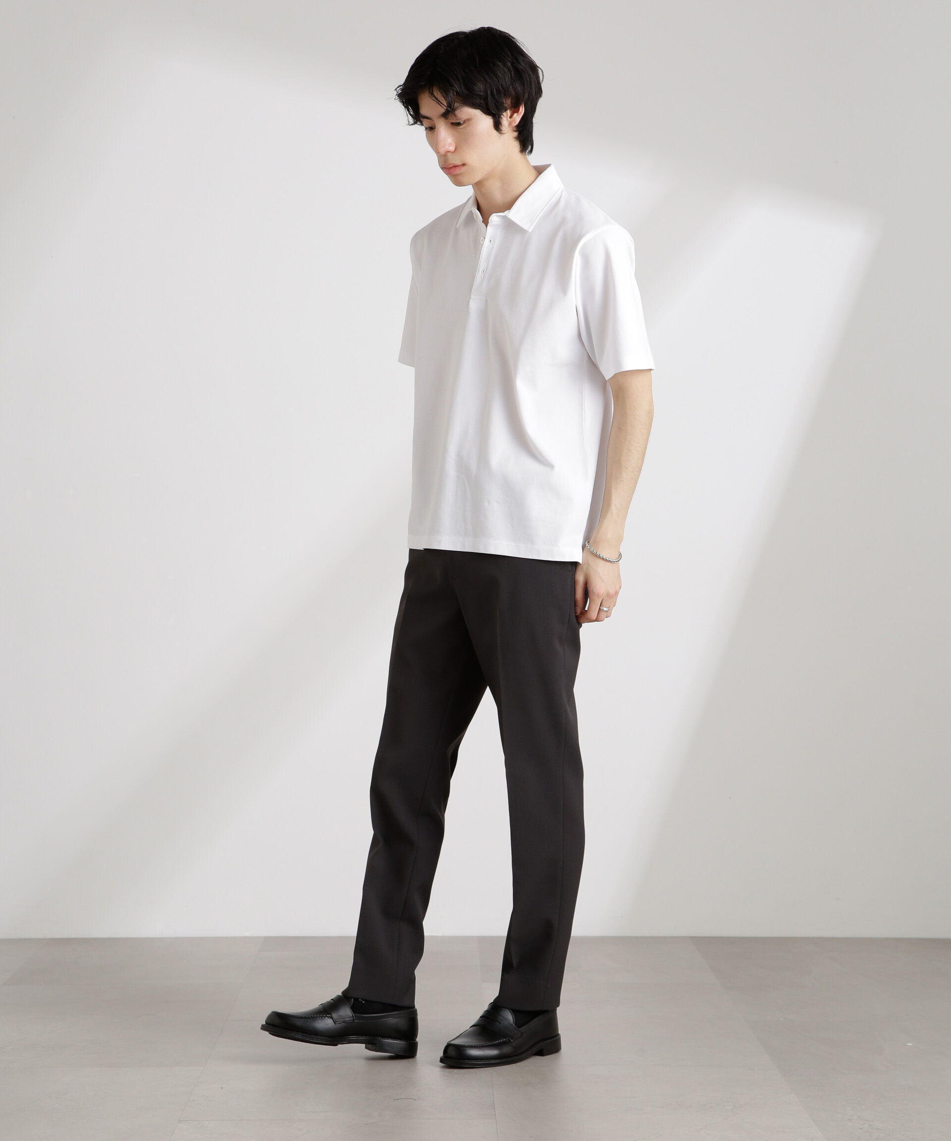 nano･universe「アンチスメル 鹿の子ポロ 半袖」|Tシャツ・カットソー|