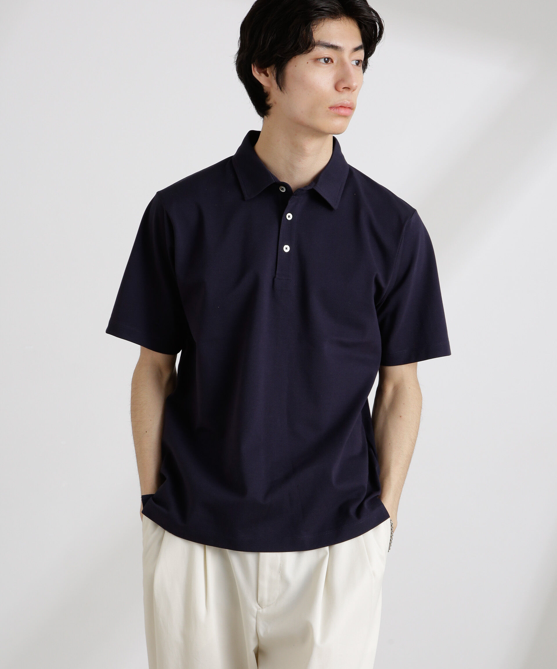 nano･universe「アンチスメル 鹿の子ポロ 半袖」|Tシャツ・カットソー|