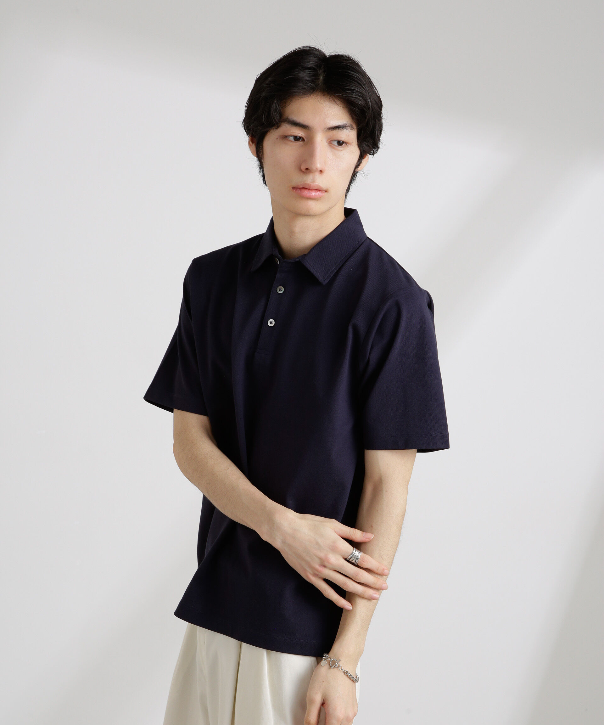 nano･universe「アンチスメル 鹿の子ポロ 半袖」|Tシャツ・カットソー|