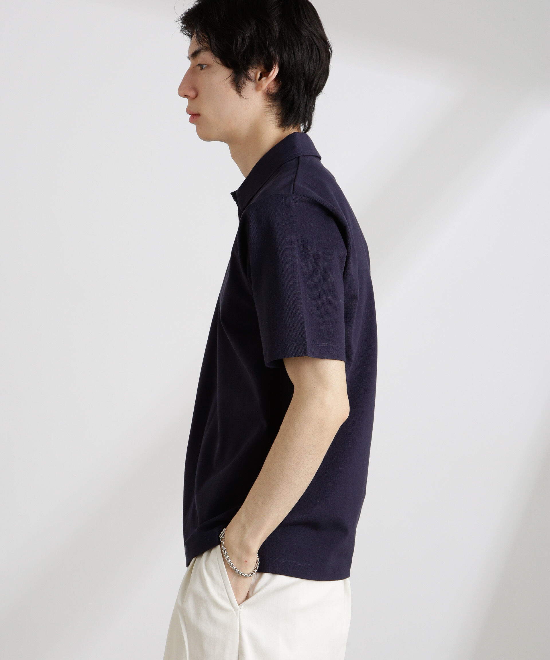 nano･universe「アンチスメル 鹿の子ポロ 半袖」|Tシャツ・カットソー|