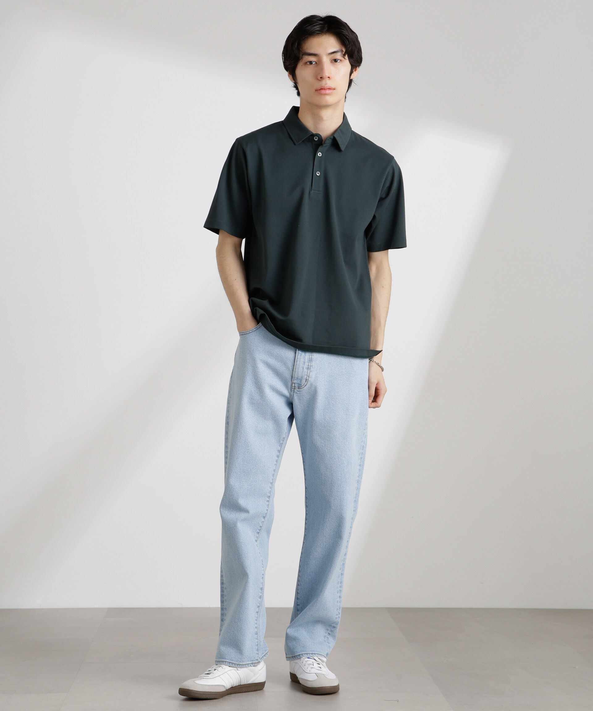 nano･universe「アンチスメル 鹿の子ポロ 半袖」|Tシャツ・カットソー|