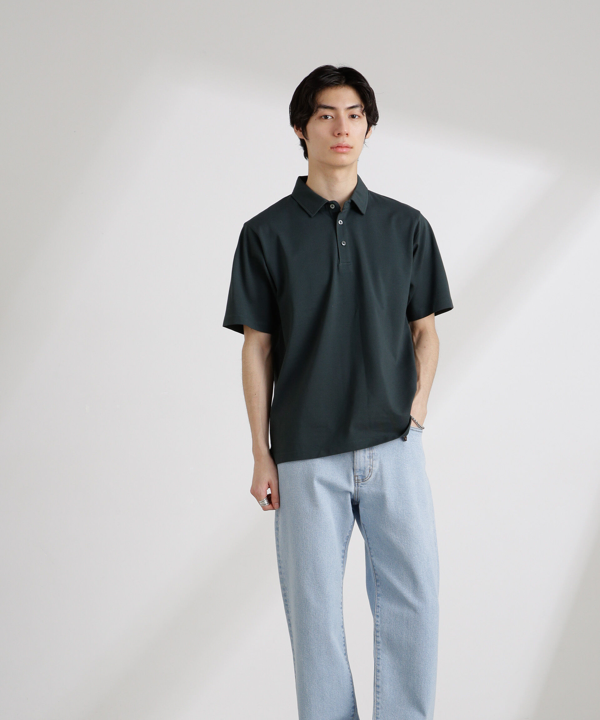 nano･universe「アンチスメル 鹿の子ポロ 半袖」|Tシャツ・カットソー|